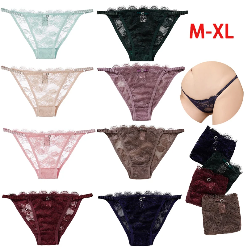 

GK Brand Charm Trendy Briefs for Women Sex Transparent Hollow Lace Panties Creative Inlaid AAA Cubic Zircon