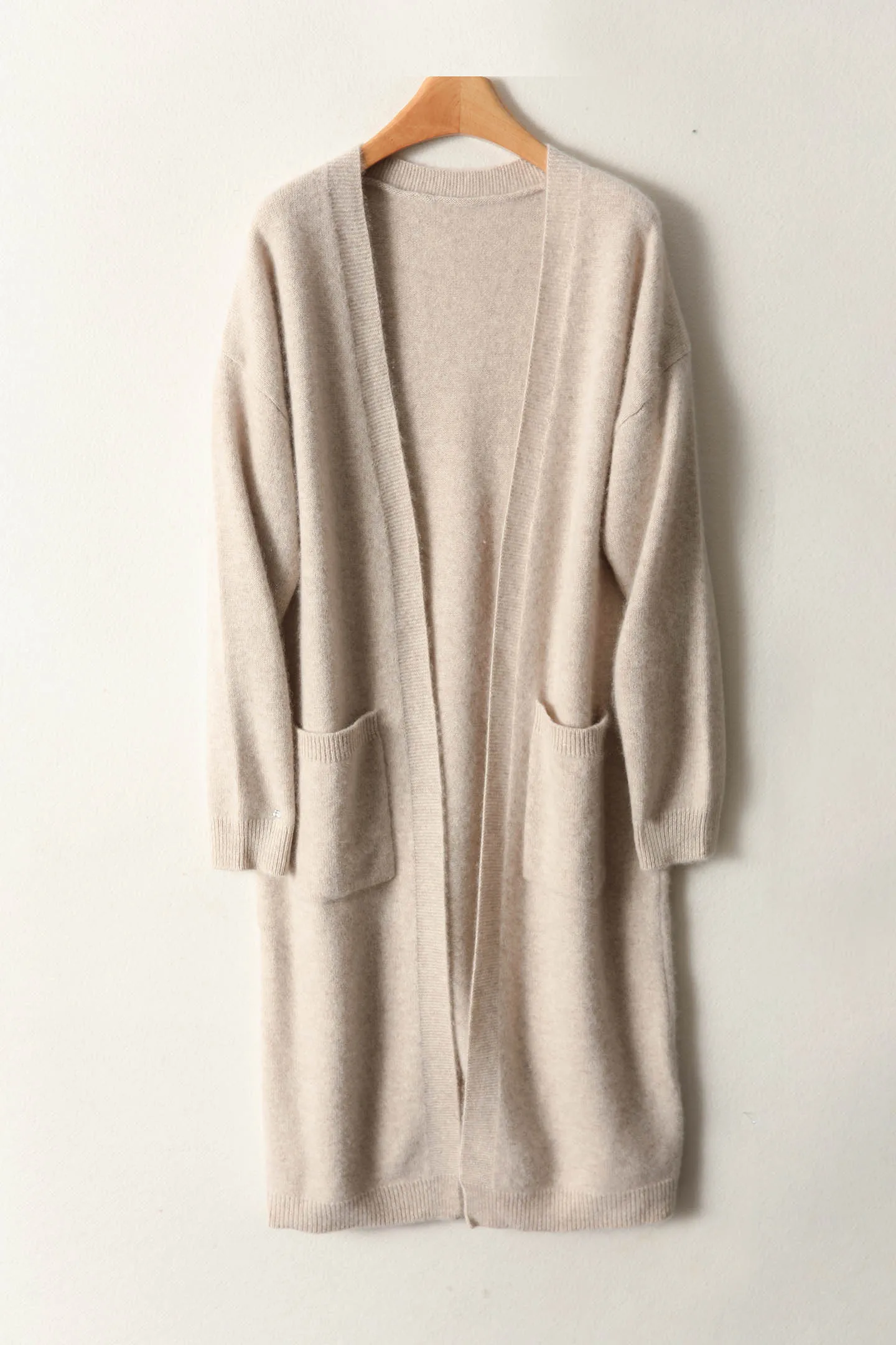 

Роскошный осенне-зимний женский свитер, элегантный вязаный кардиган из 100% мериносовой шерсти, женская одежда с длинными рукавами, топы, свободное верхнее пальто