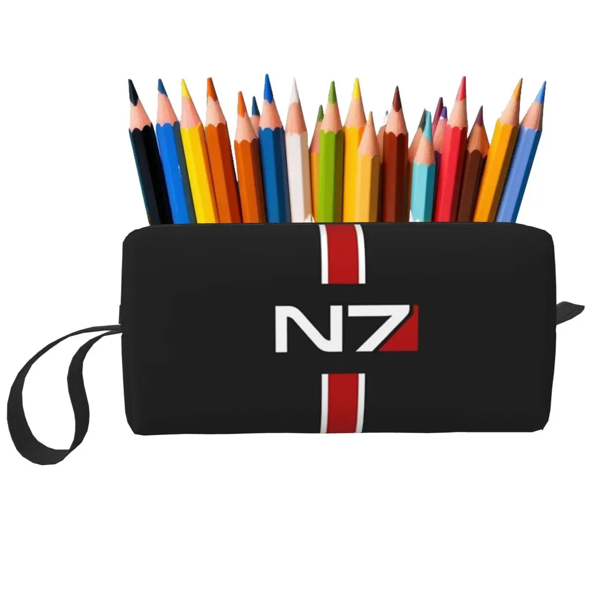 

N7 Emblem, Mass Effect Pencil Case for Studen Gifts Pen Box Pencil Bag Stationery Supplies Travel Women Cosmetic Bag