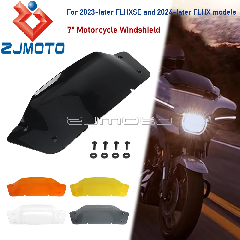 

Motorcycle 7" Windshield Extension Wind Deflector For Harley CVO Street Glide FLHXSE 2023 2024 FLHX/I 2024 Windscreen Spoiler