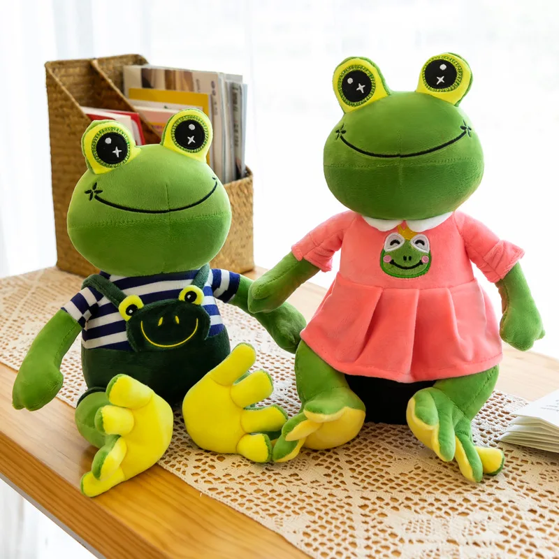 Poupée mignonne et populaire de dessin animé grenouille, couple, jouet en peluche à grands yeux pour enfants, grand cadeau d'anniversaire