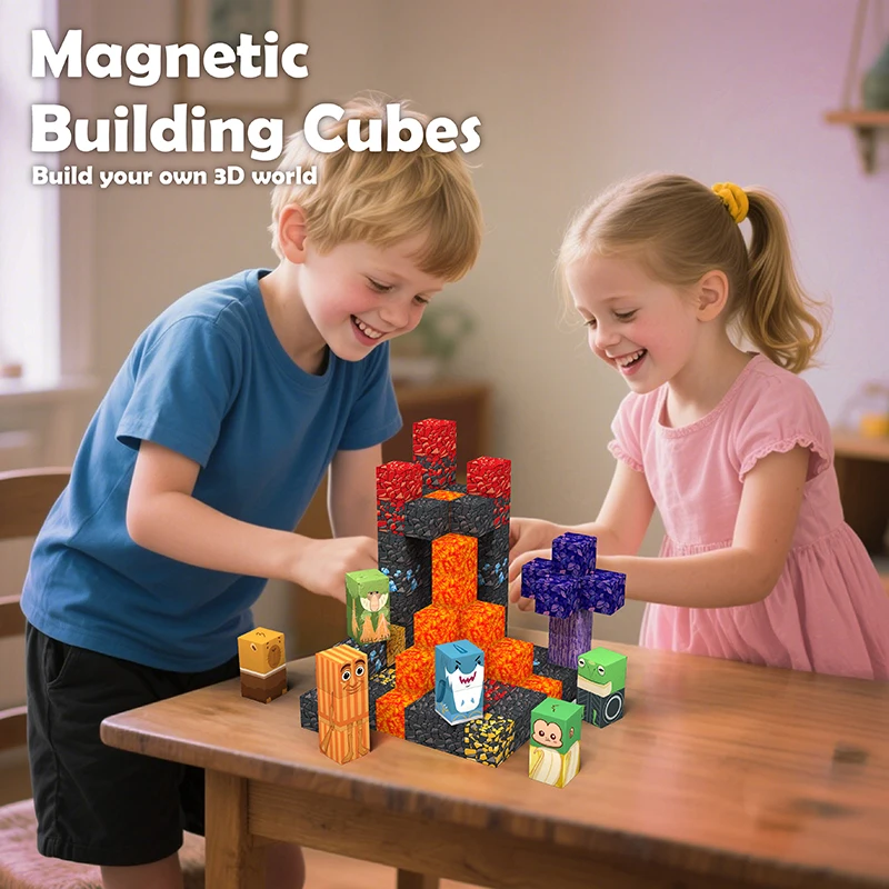 مجموعة مكعبات بناء البلاط المغناطيسي 100 قطعة، ألعاب جذعية للأطفال 3+، مجموعات بناء موضوع الدماغ الإيطالي ثلاثي الأبعاد، هدايا للأولاد والبنات #3