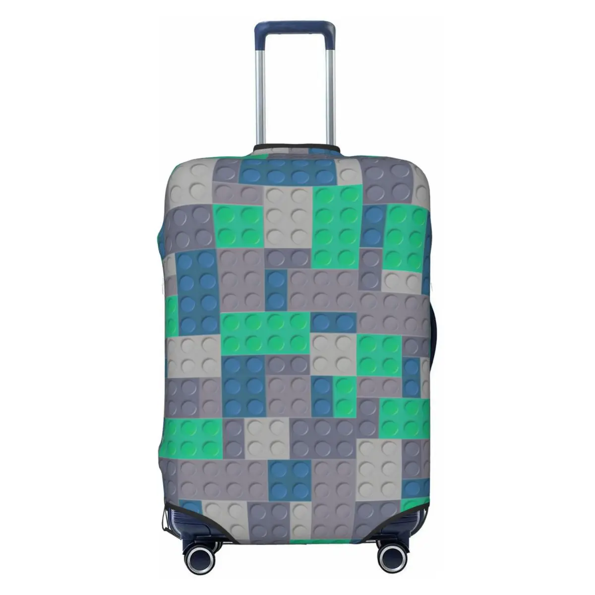 Cute Colorful Building Blocks Patern Luggage Cover Protector Elastic Travel Suitcase Covers