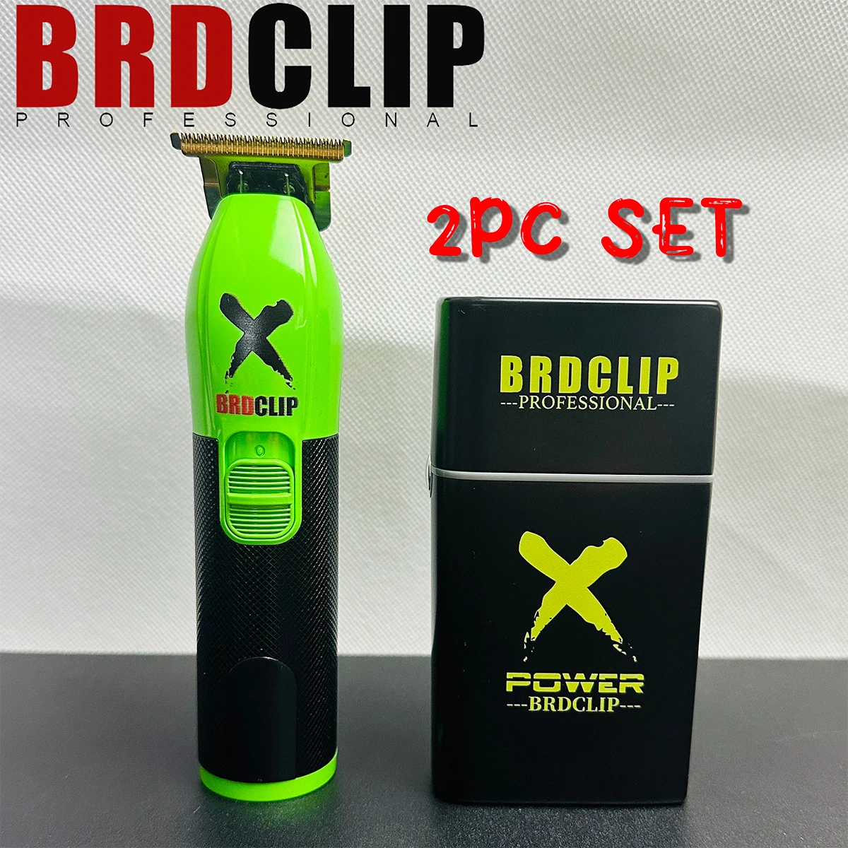 BrdClip-充電器スタンド付きのプロのバリカン,床屋,グラデーションマシン,電気バリカン,2個