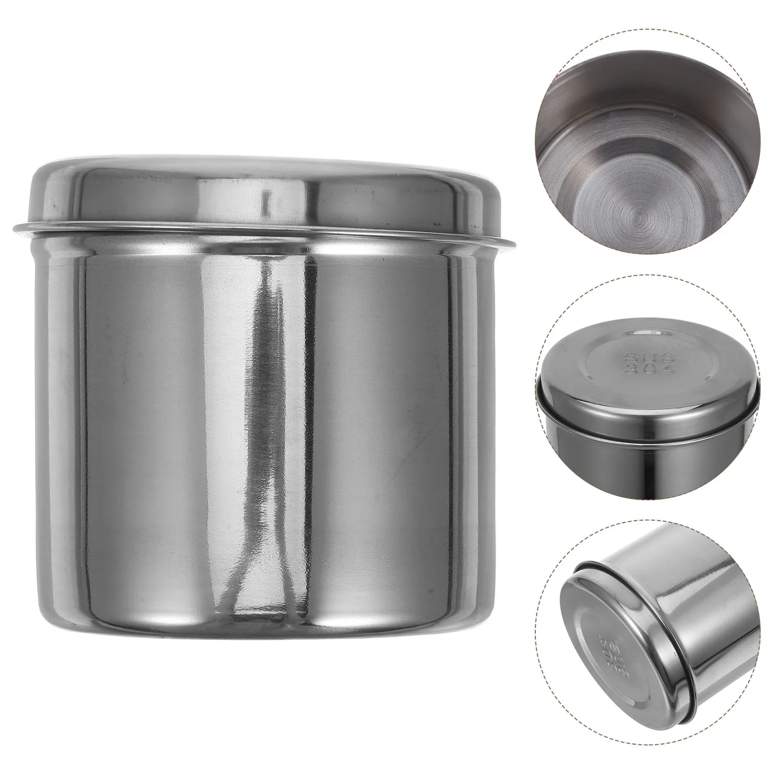 

Stainless Steel Unguent 500Ml Waterproof Gauze Jar For Cotton Balls Dressings Storage Salons