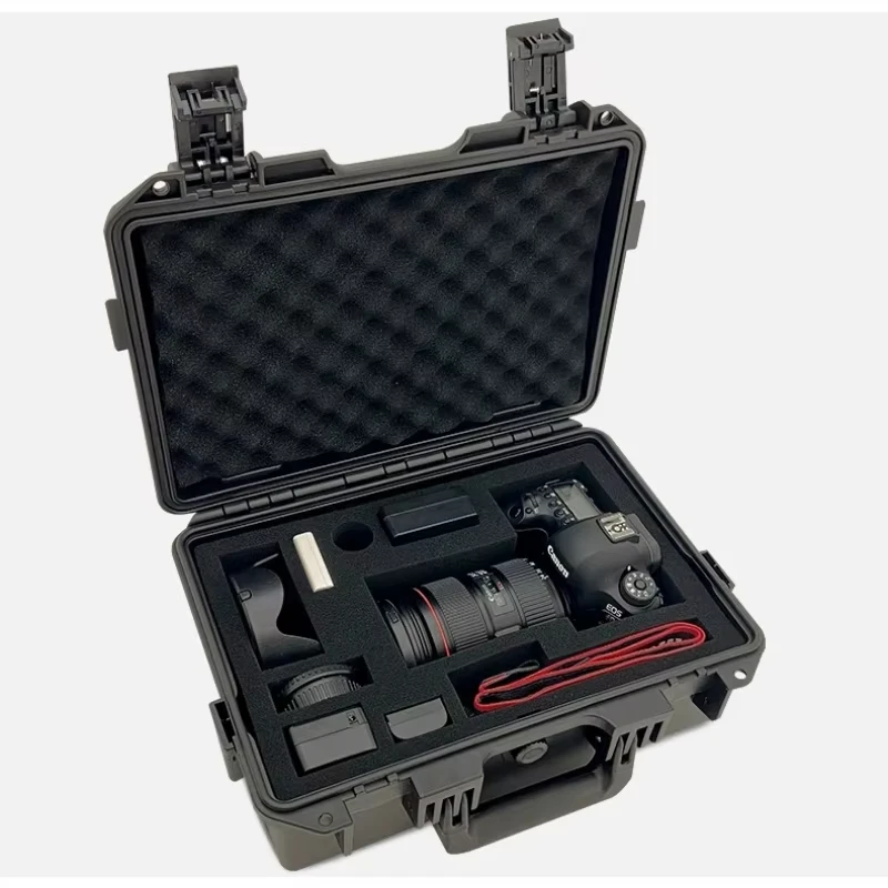 صندوق أدوات بلاستيكي معزز، صندوق تعبئة معدات الكاميرا، حقيبة تخزين لحماية أدوات الكاميرا