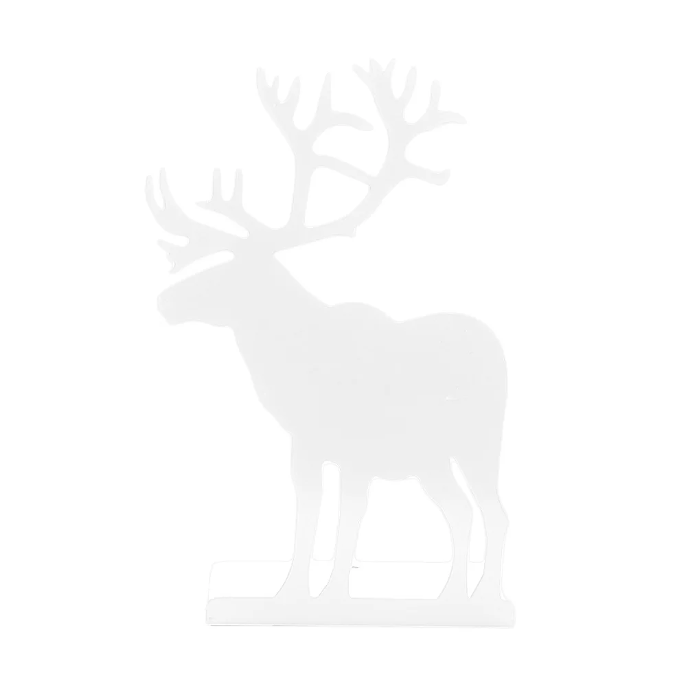 

1 Pair Elk Pattern Metal Book Stand Desktop Organizer For Books Files Magazines Home Office Use Prevents Tumbles Keeps