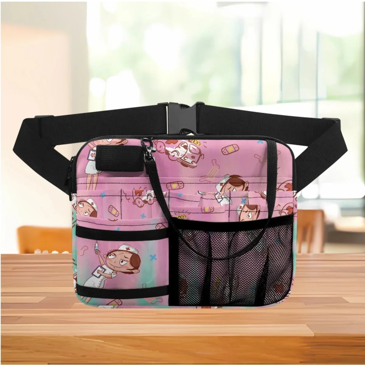 

Cartoon Ambulance Nurse Medical Design Portable Waist Bag Adjustable Nursing Fanny Pack Casual Women Bum Bags riñonera mujer