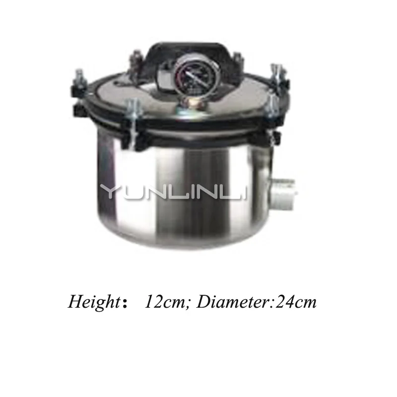 8L Stainless Steel Autoclave Pot Steam Sterilizer Surgical Medical Pressure Sterilization with Anti-Dry Feature XFS-260