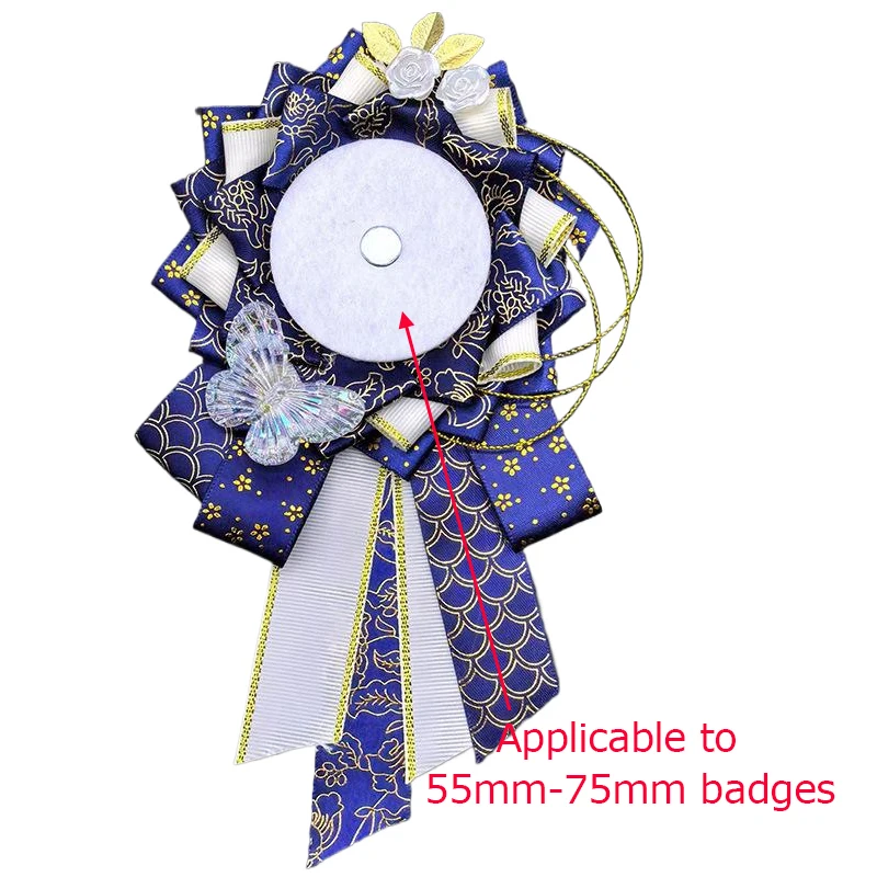 1PC Ribbon Rosette Protection Flower Pin For Itabag Ornament Handmade Badge Holders Base Tray Cosplay Ribbon Backpack Decor