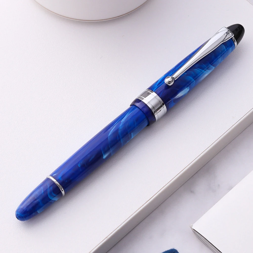 2023 neue Ankunft Luxus Acryl Blau Brunnen Stift Hohe Qualität Metall Tinte Stifte für Büro Liefert Schule Schreibwaren Stift – Detail 3