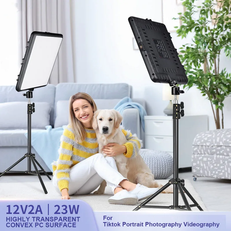 12-Inch Video Light Panel Livestream Fill Light Lamp Full Screen 23W Photography Lighting for Tik Tok Youtube Video Creation