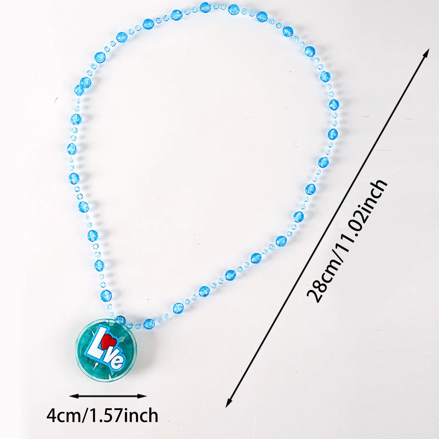 1Pcs Children's Luminous Necklace Led Glitter Acrylic Bead Pendant Toy Girl Birthday Party Props Pendant Necklace Gift image 4