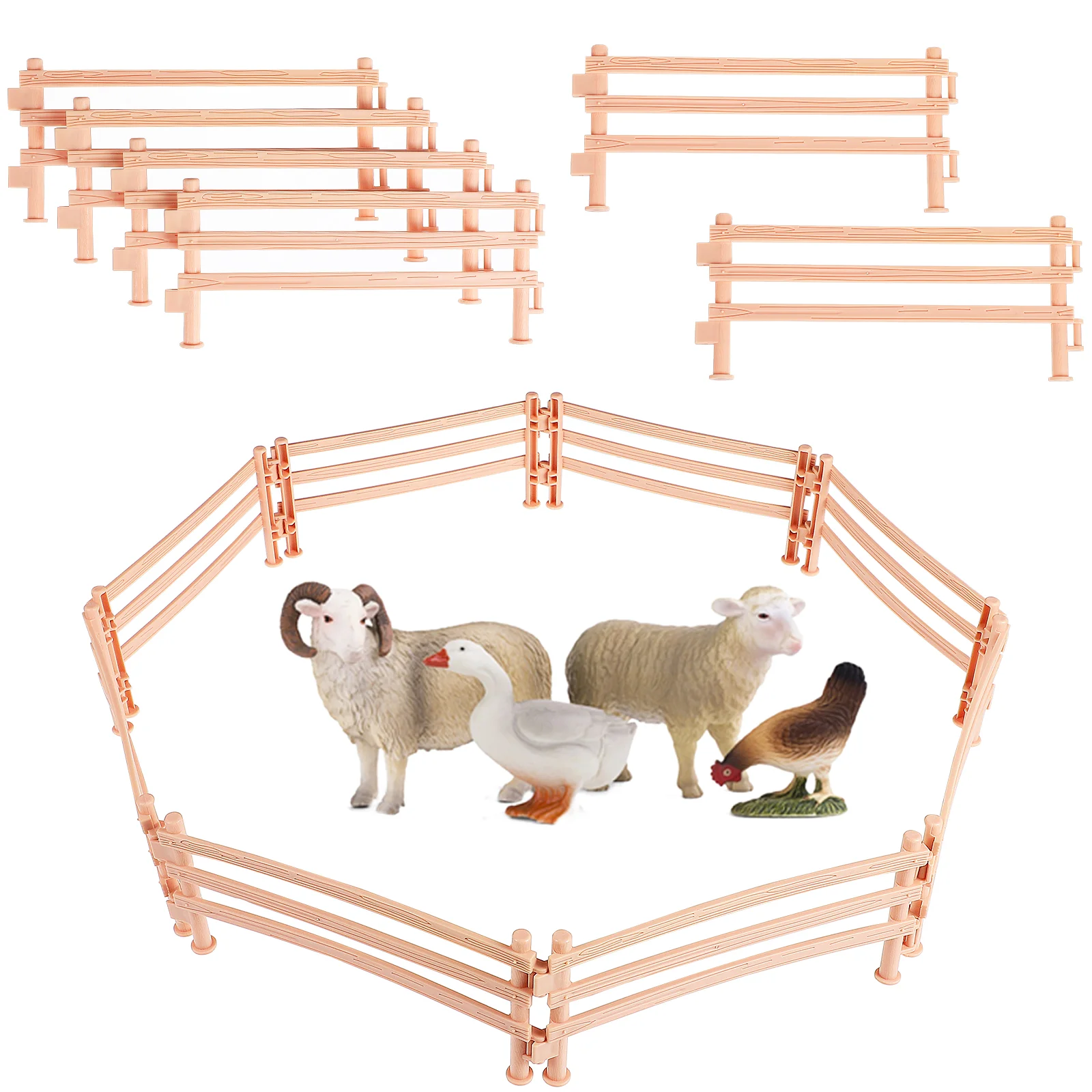 

50 Pcs The Fence Props Toy for Farm Animals Toys Model Corral Fences Fencing Pvc Child