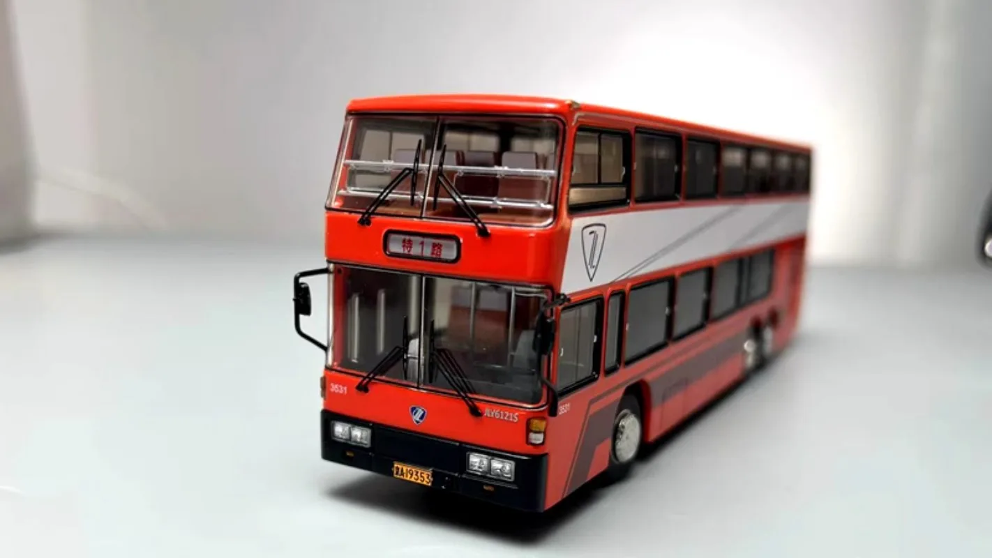 دييكاست 1/64 مقياس جينلينغ سبيكة نموذج سيارات جينلينغ حافلة ذات طابقين JLY6121S اللعب مع هدية الصندوق الأصلي لسيارات لعبة