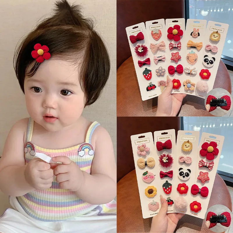 5pcs/set Cute Children Headwear Sweet Style Hair Clip Harmless Hairpin for Girls Baby Hair Accessories Daily Decor