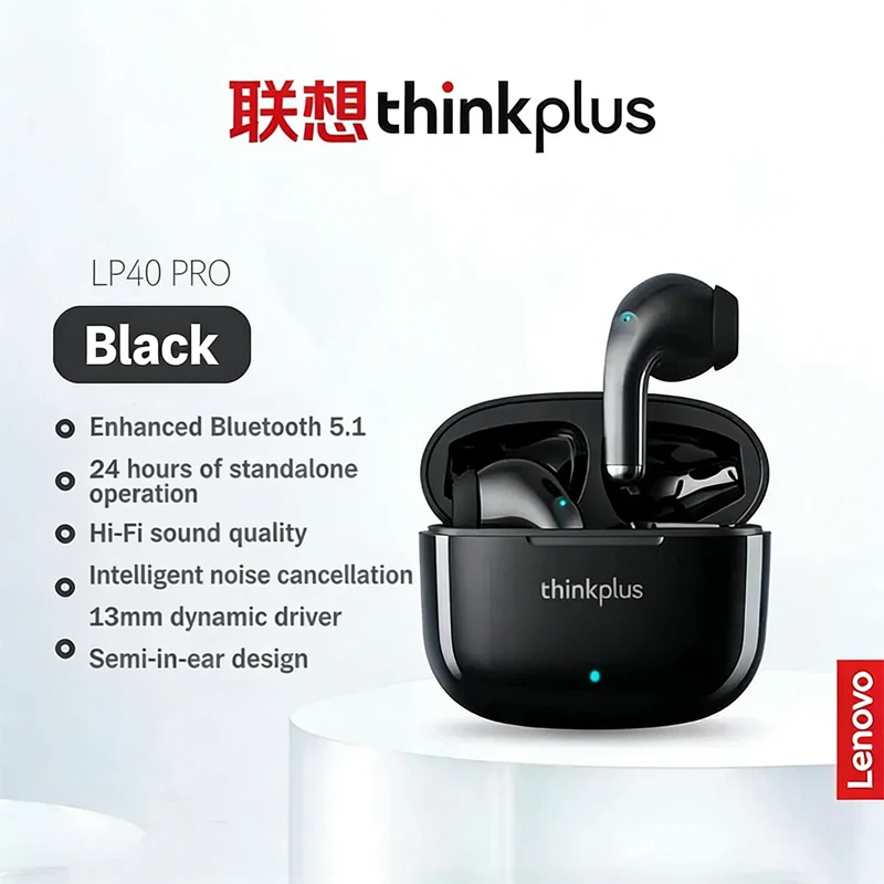 

Новые наушники Lenovo LP40 Pro TWS Bluetooth 5.1 с быстрым подключением, эргономичный дизайн, мощная скорость передачи данных, гарнитура