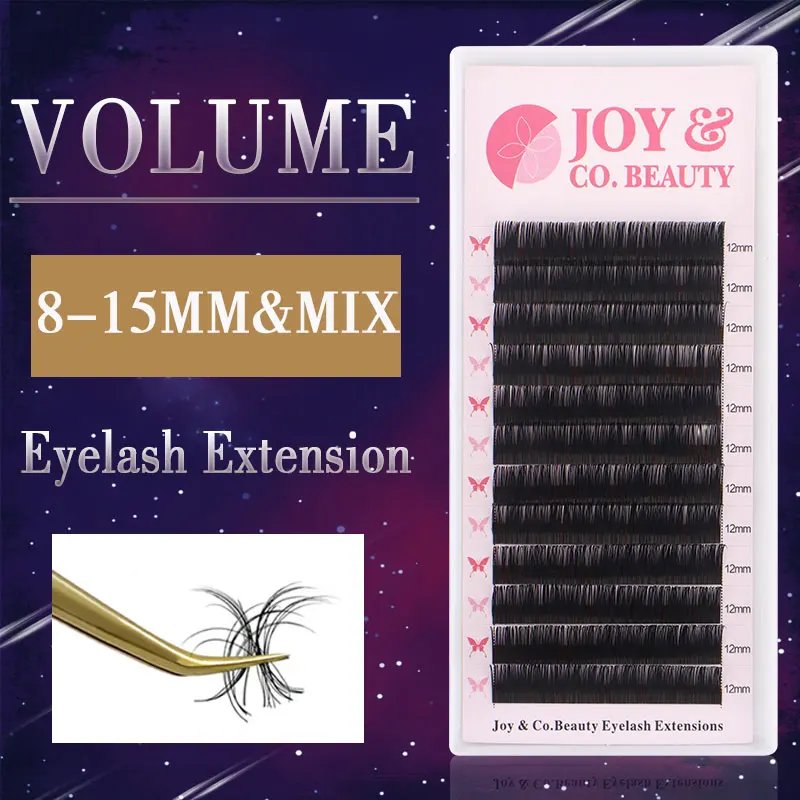 JoyCo Premium Eyelash Extension All Size 0.03-0.15mm Thickness Professional Eyelashes Fales Mink Russian Volume Lash