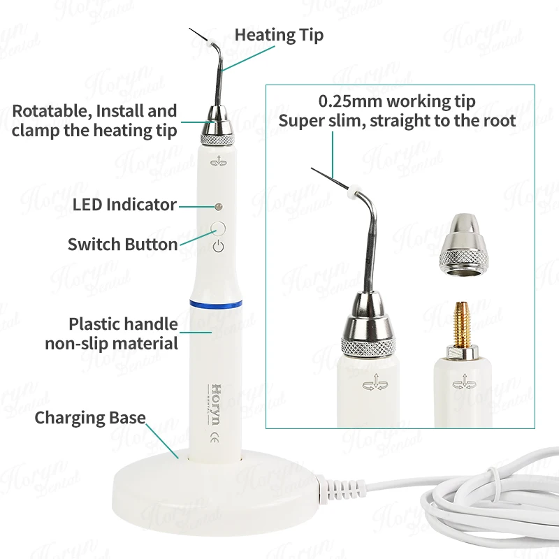Dental Hot Melt Dental Gum Cutter Drahtlose Gutta Percha Obturation System Endo Beheizten Stift + 2 Tipps 3 s Heizung endodontie Wurzel