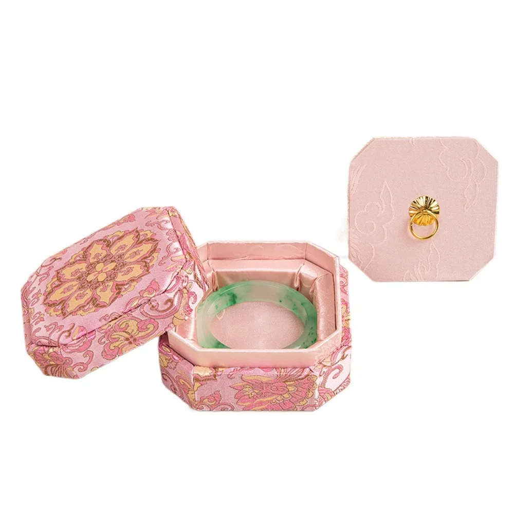 Vintage Embroidery Bracelet Box Jewelry Display Luxury Velvet Jewelry Box Delicate Gift Box Pendant Necklace Ring Storage Women