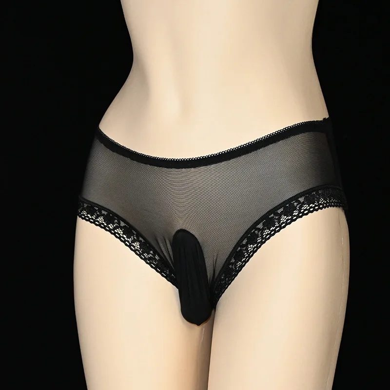 Mens Underwear Sissy Feminization Silky Smooth Panties Breathable Quick-Drying Ultra-Thin Mesh Underwear Pouch Sheath Underpants - Image 2