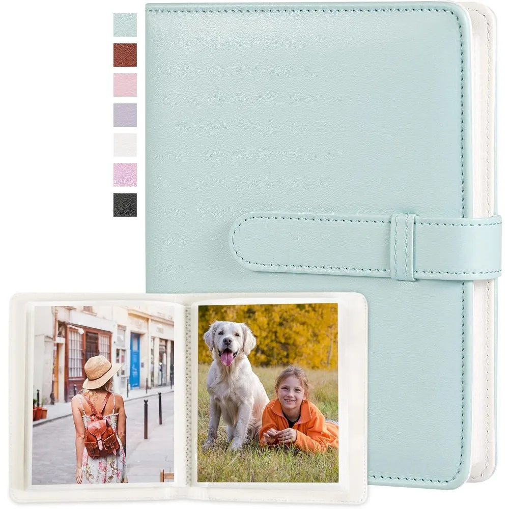 

Lifting Photo Album 4x6 with 68 Pockets，Premium Vegan Leather Cover Small Photo Album Book，Mini Picture Album for Family Birthda