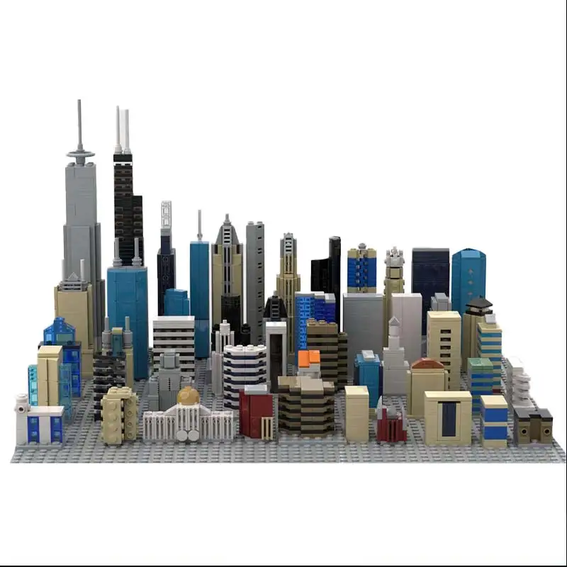MOC-76504 célèbre ville rue vue Mini 50 Architecture complexe modulaire Edifice technologie blocs de construction bricolage modèle brique jouets