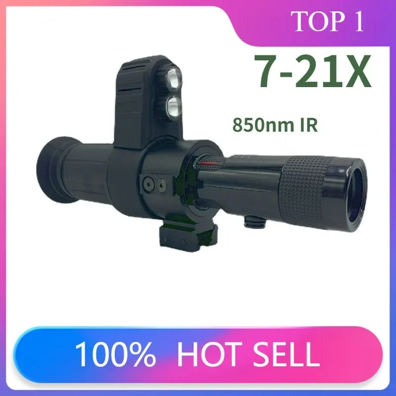 

850nm adjustable night vision crosshair suitable for 11 and 20mm rails, 7-21X, can not take pictures or video outdoor hunting