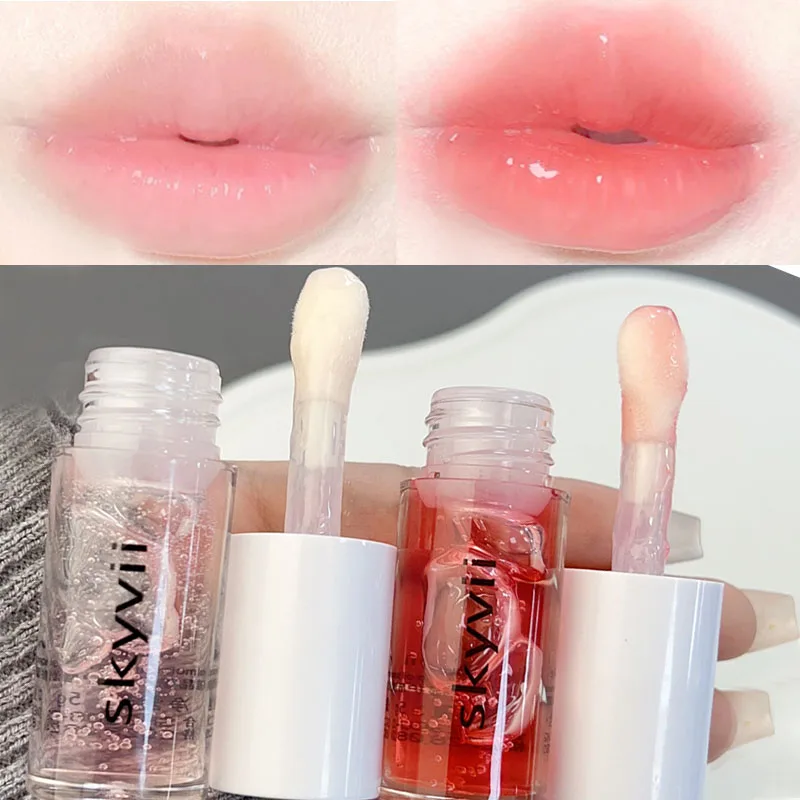 Mirror Jelly Pink Lip Oil, lápiz labial de cristal de agua, brillo de labios duradero, hidratante, Reduce las líneas de labios, cuidado de los labios, Cosméticos de maquillaje coreano