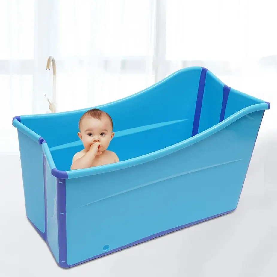 

Top Folding Bathtub Adult Kid Portable Spa Sauna Bath Rectangle Bucket Water