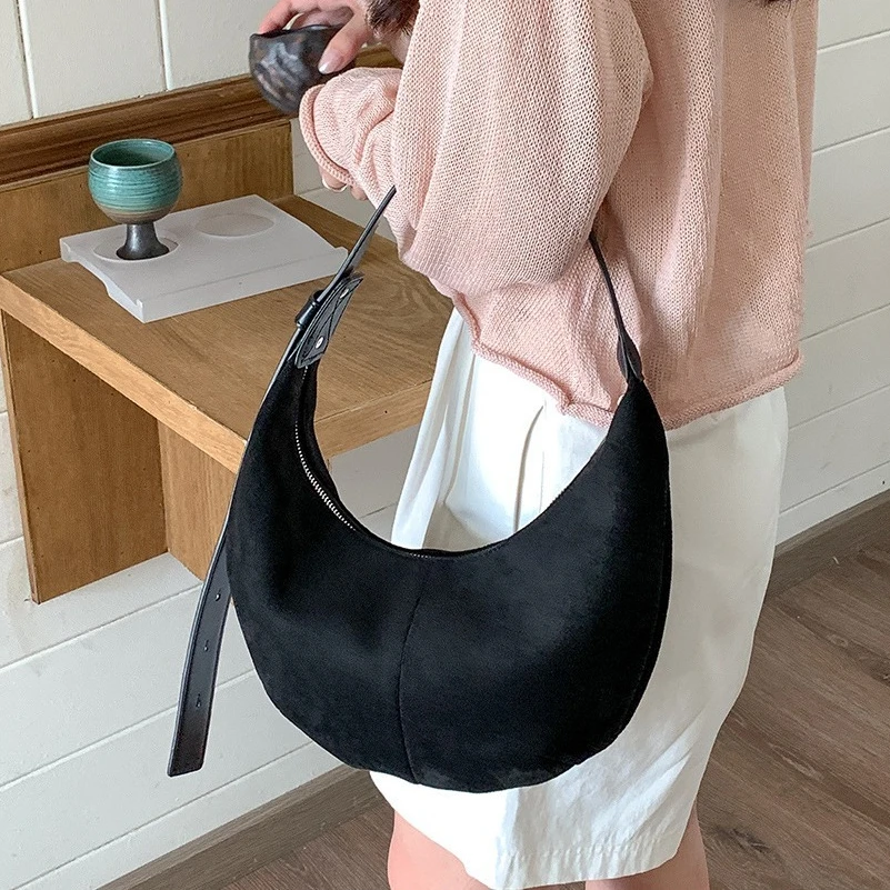 

Faux suede women Axillary bags Brand design ladies handbag female hobos Shoulder Crossbody bag Winter New ladies tote bolsa