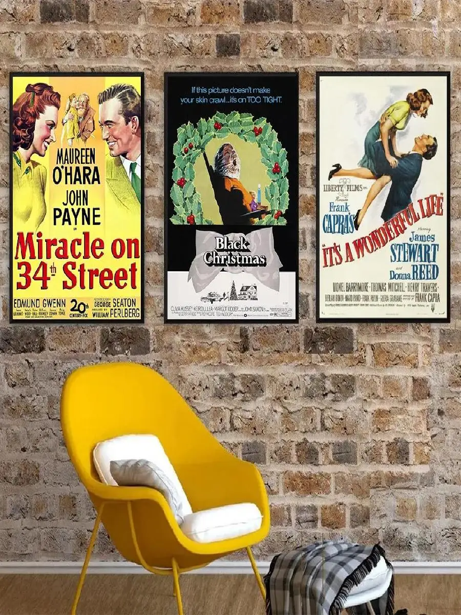الرجعية الكلاسيكية عيد الميلاد فيلم قماش جدار الفن قصة عيد الميلاد الفيلم المشارك ديكور المنزل اللوحة الداخلية