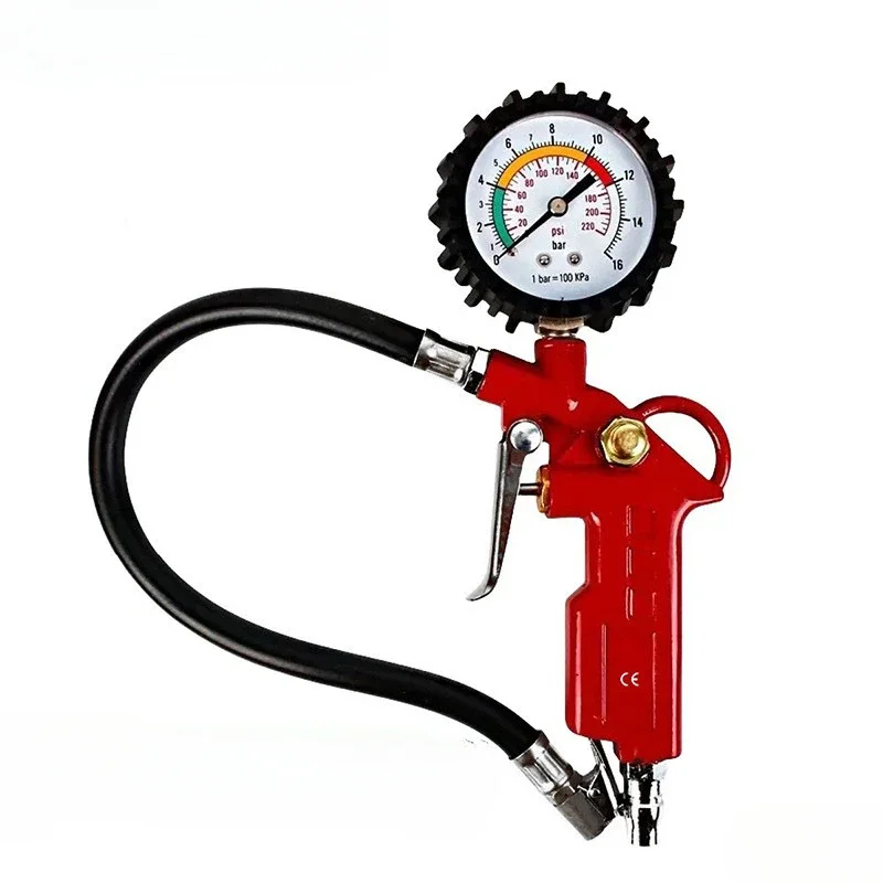 Tire Inflator Pressure Gauge 0-220PSI Accurate Wheel Inflator Gauge Automatic Tyre Inflator Deflator Air Compressor Accessories