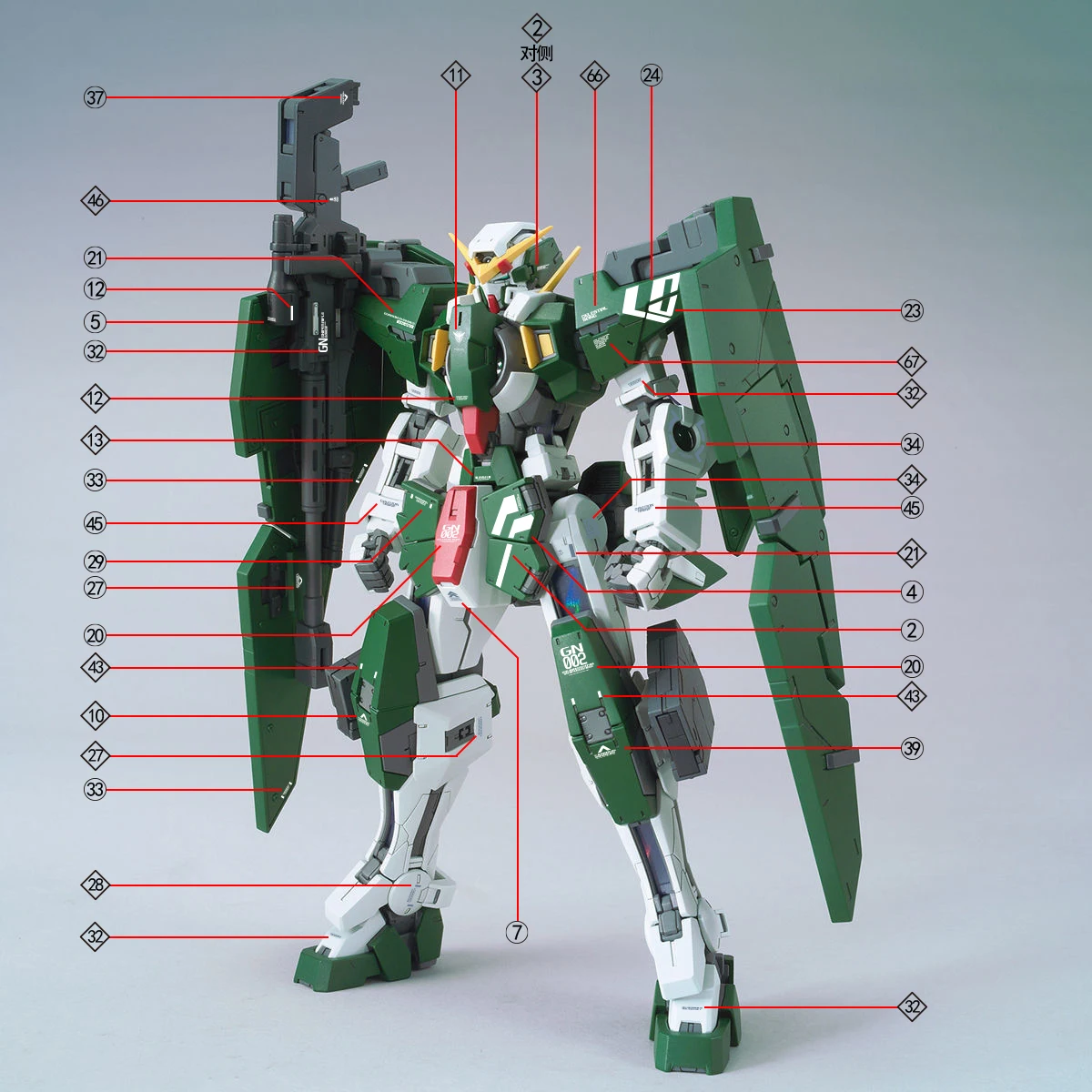 TOZ Decals for MG MB Dynames GN-002REIII Mobile Suit Modified