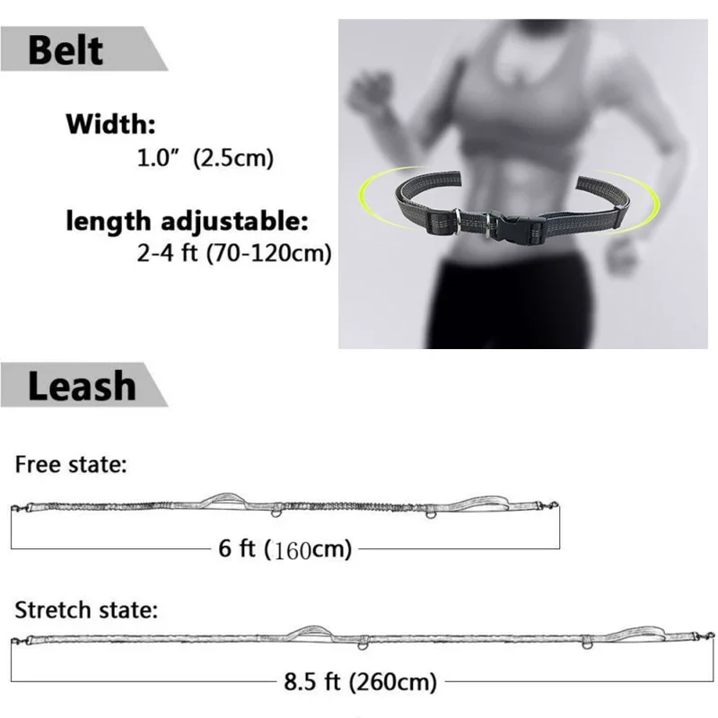 애완견용 편안한 러닝 가죽 끈, 견인 로프, 애완동물 용품, 신축성 있는 개 용품, 개 액세서리