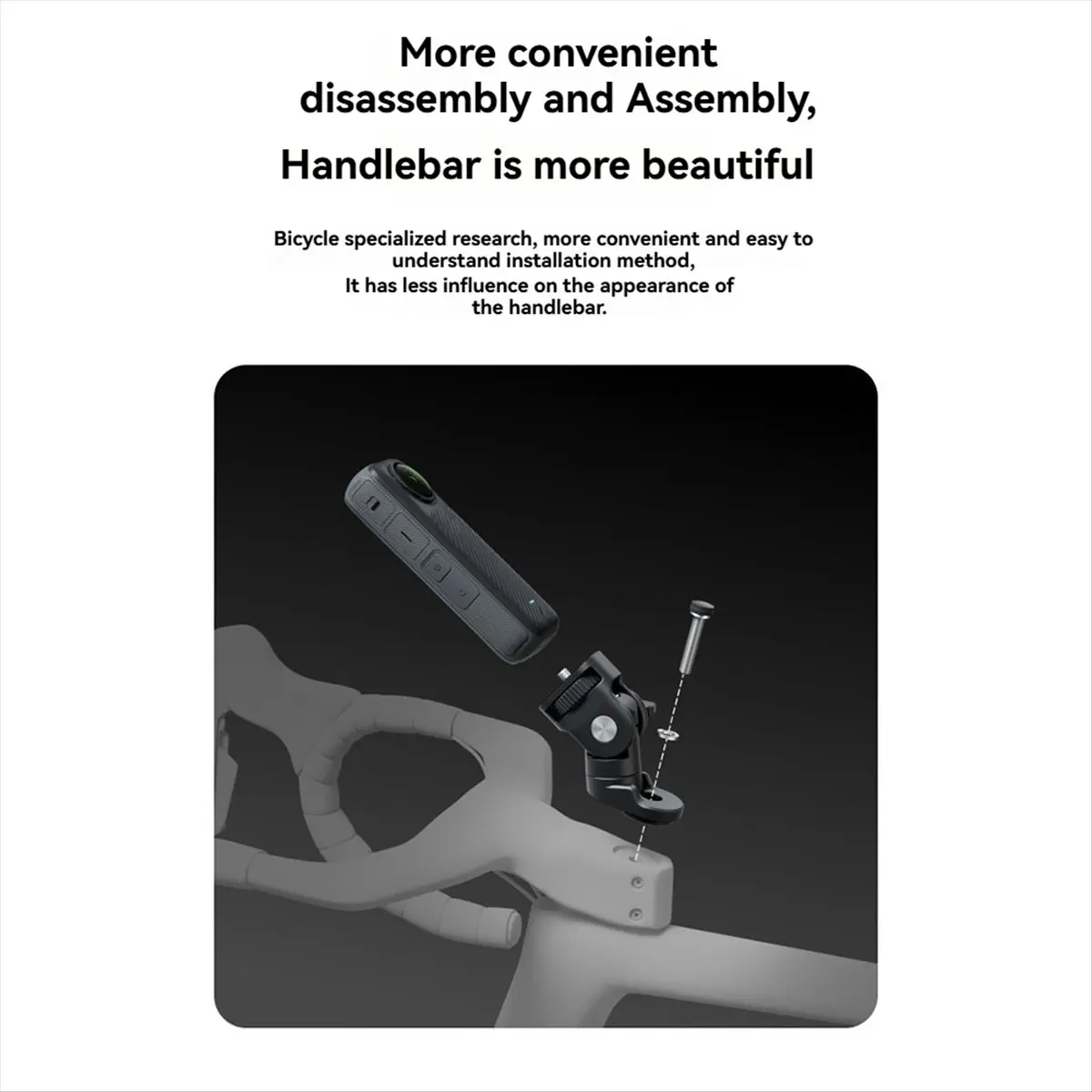 newT77 Bike Mount Set for Insta360 X3, X4, Ace - Removable Cover, Easy Installation, Durable Bracket