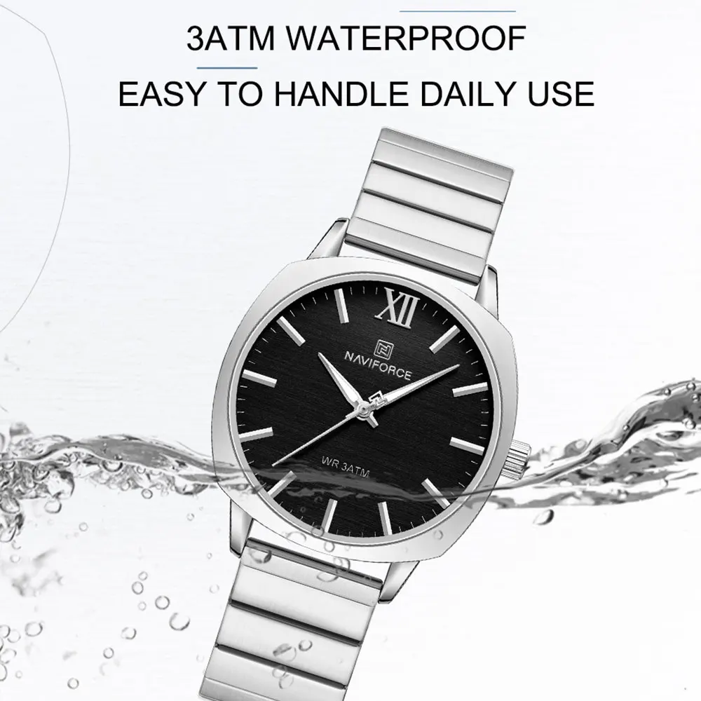 NAVIFORCE Brand Elegant Automatic Watch For Womens Fashion Girl Watches Stainless Steel Waterproof Luminous Wristwatch Lady Gift