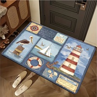 VIKAMA Richly Decorated Nautical-Themed Carpet Doormat Welcome Mat Bathroom Mat Rug For Bedroom Carpet For Live Room Home Dec