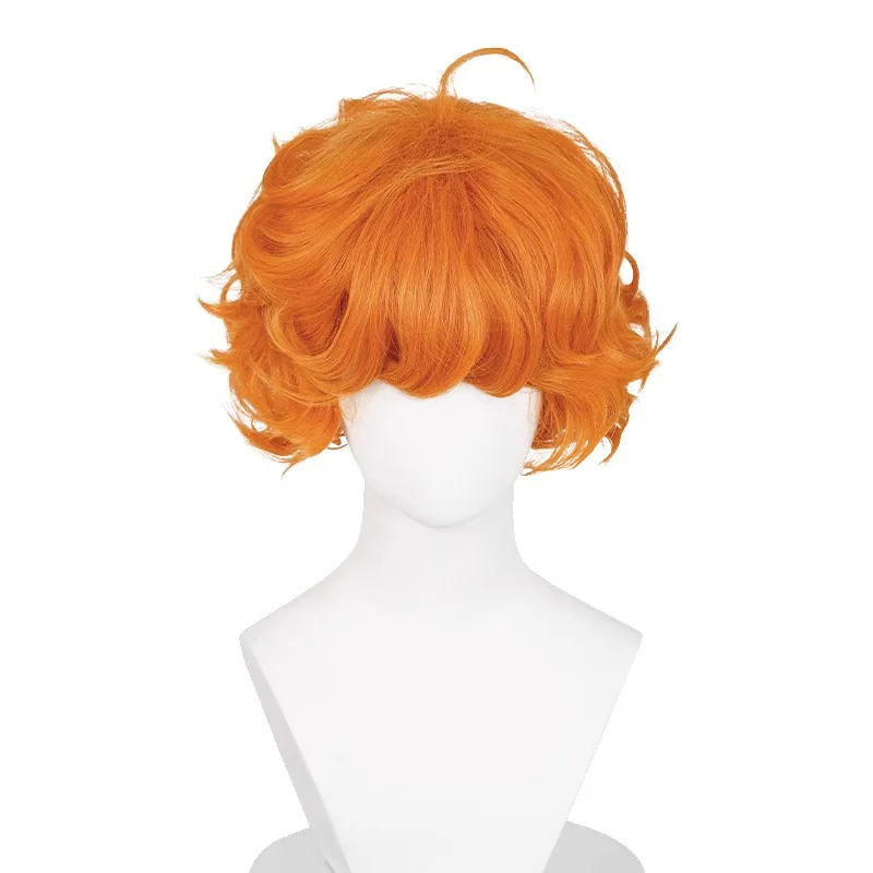 Porte-jarretelles ange slips perruque courte bouclée orange pour cosplay