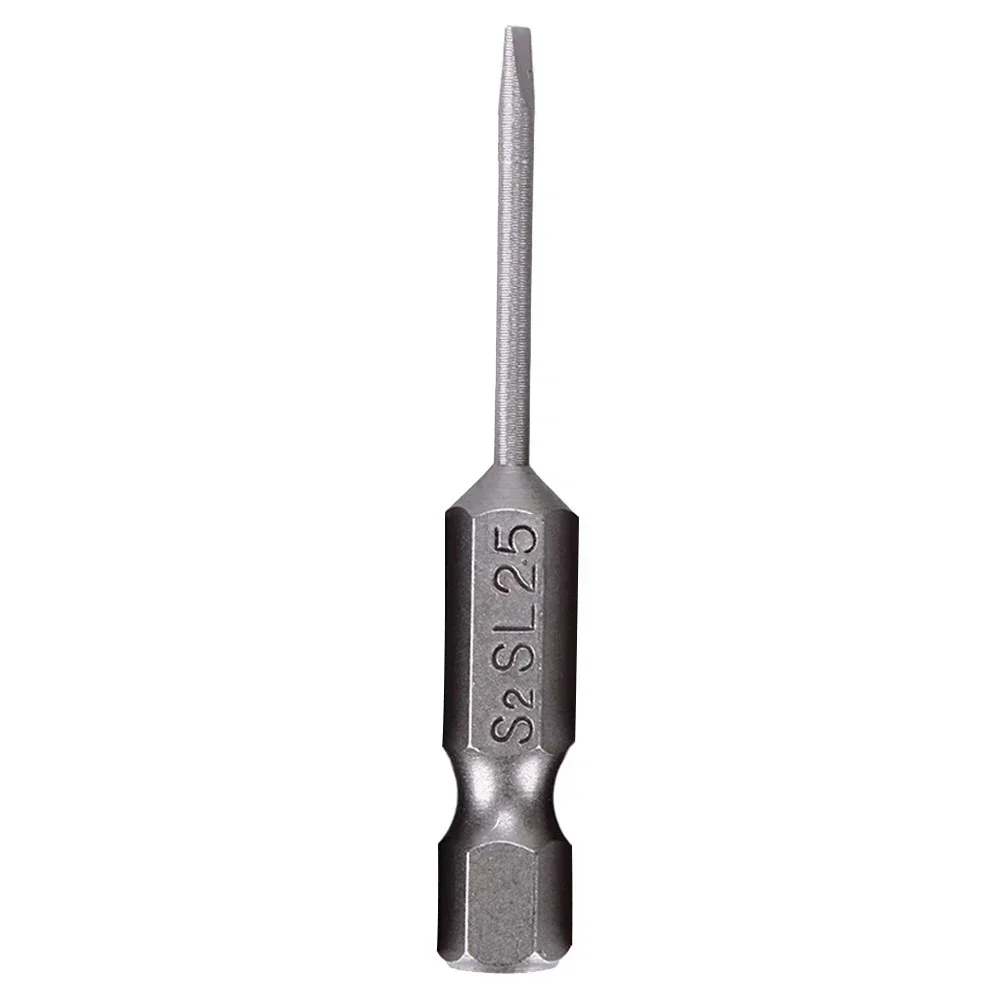Slotted Tip Screwdriver Bit Replacement Alloy Steel 1pc 2.0-6.0mm Electric Drills Flat Head Hand Tools Portable 50mm
