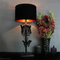 Skull Table Lamp Skeleton Horror 3D Statue Creative Party Ornament Prop Halloween Home Decoration Atmosphere Lamp Night Light 24