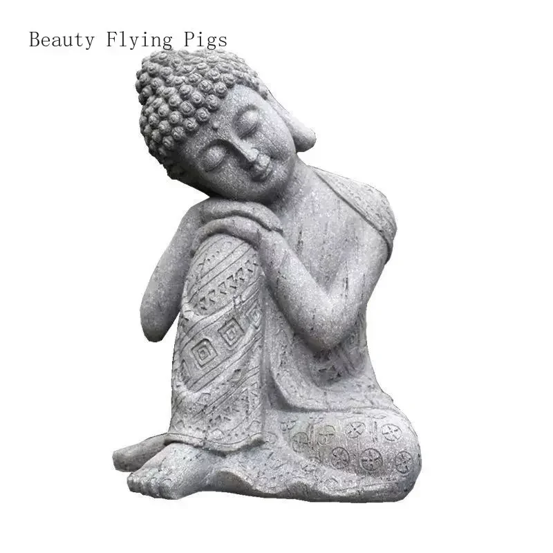 

1pc Resin Buddha Statue Ornaments Buddhist Supplies New Chinese Style Garden Landscaping and Decoration Pray for Auspiciousness