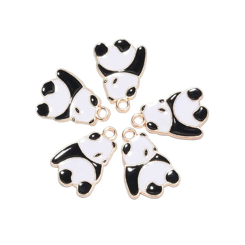 5Pcs/Lot 20*14MM Sitting Cartoon Panda Charms Diy Findings Keychain Bracelets Pendant For Earring Jewelry Making Accessory