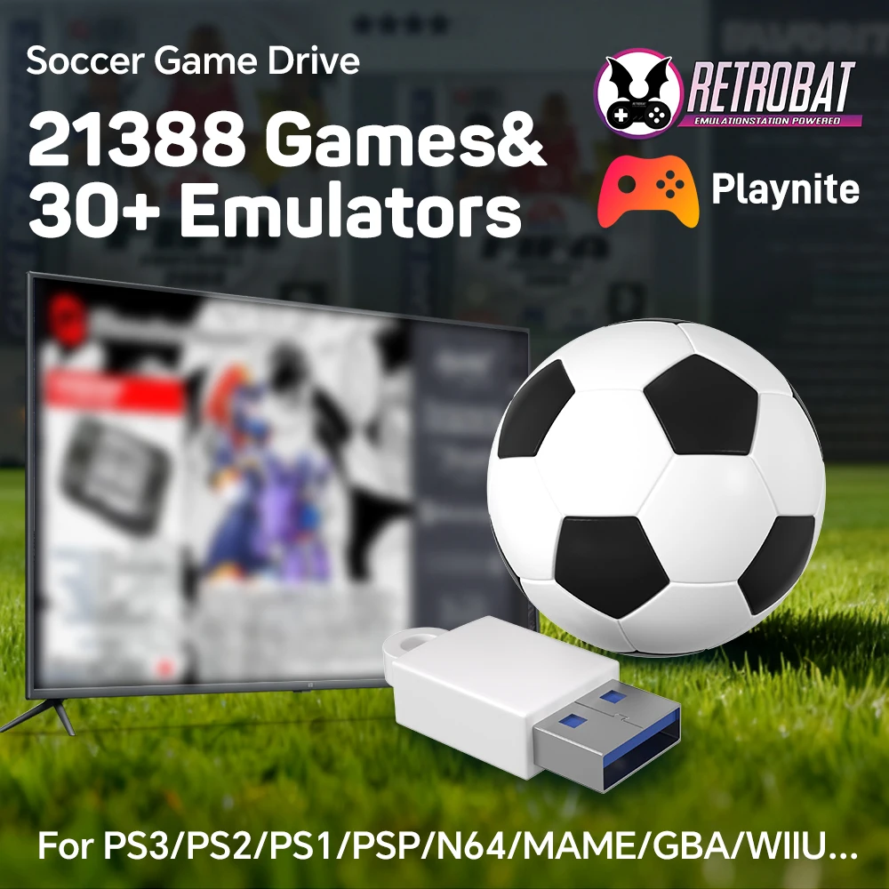 

256G Soccer Game Drive For N64/PSP/MAME/PS3/PS2/DC Portable Emulator Game Hard Disk With 21388 Retro/PC Game For Win Handheld/PC