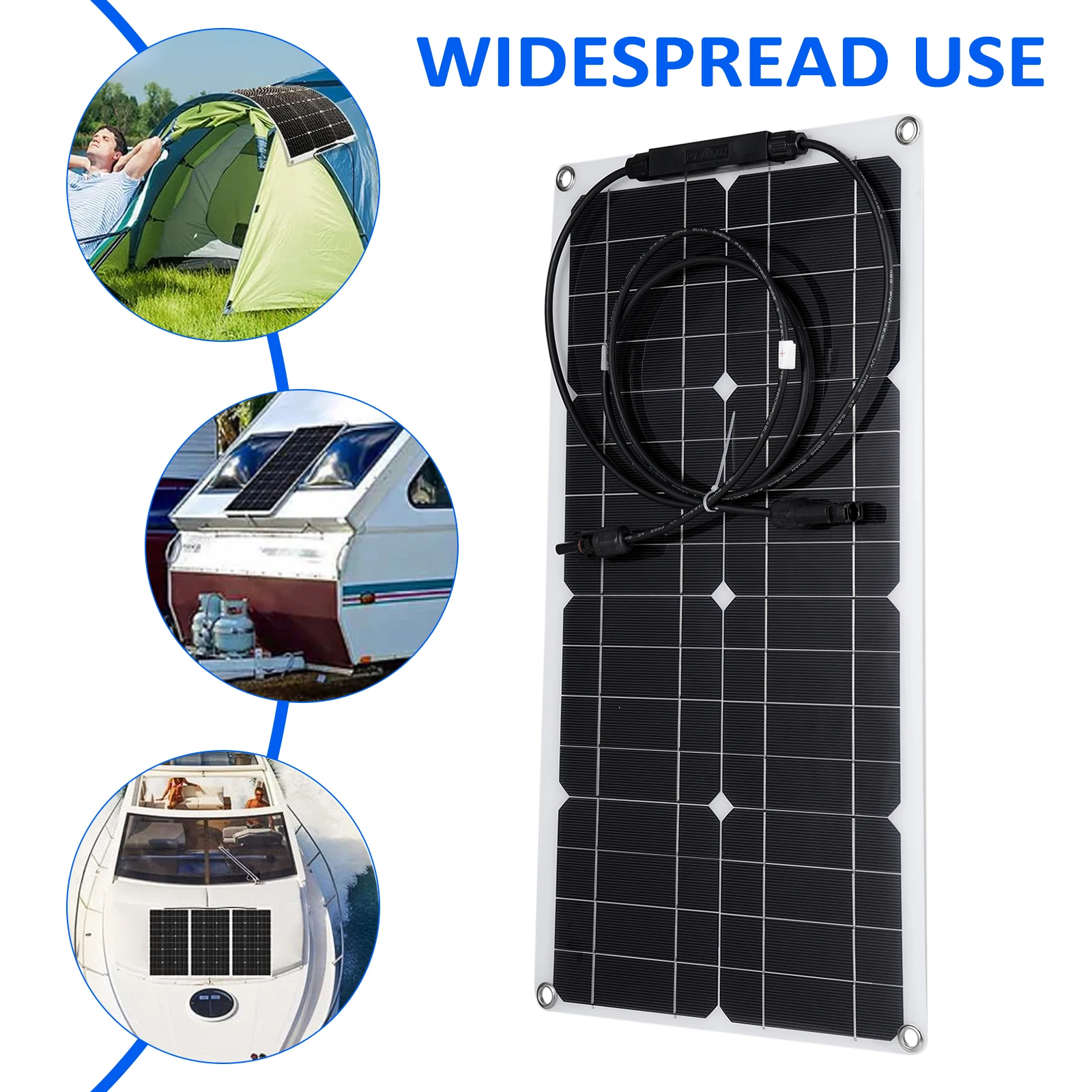 

25W 16V Portable Solar Panel Kit Outdoor Waterproof Flexible Solar Panel with Solar Connector to Charge 12V Car Battery RV Yacht