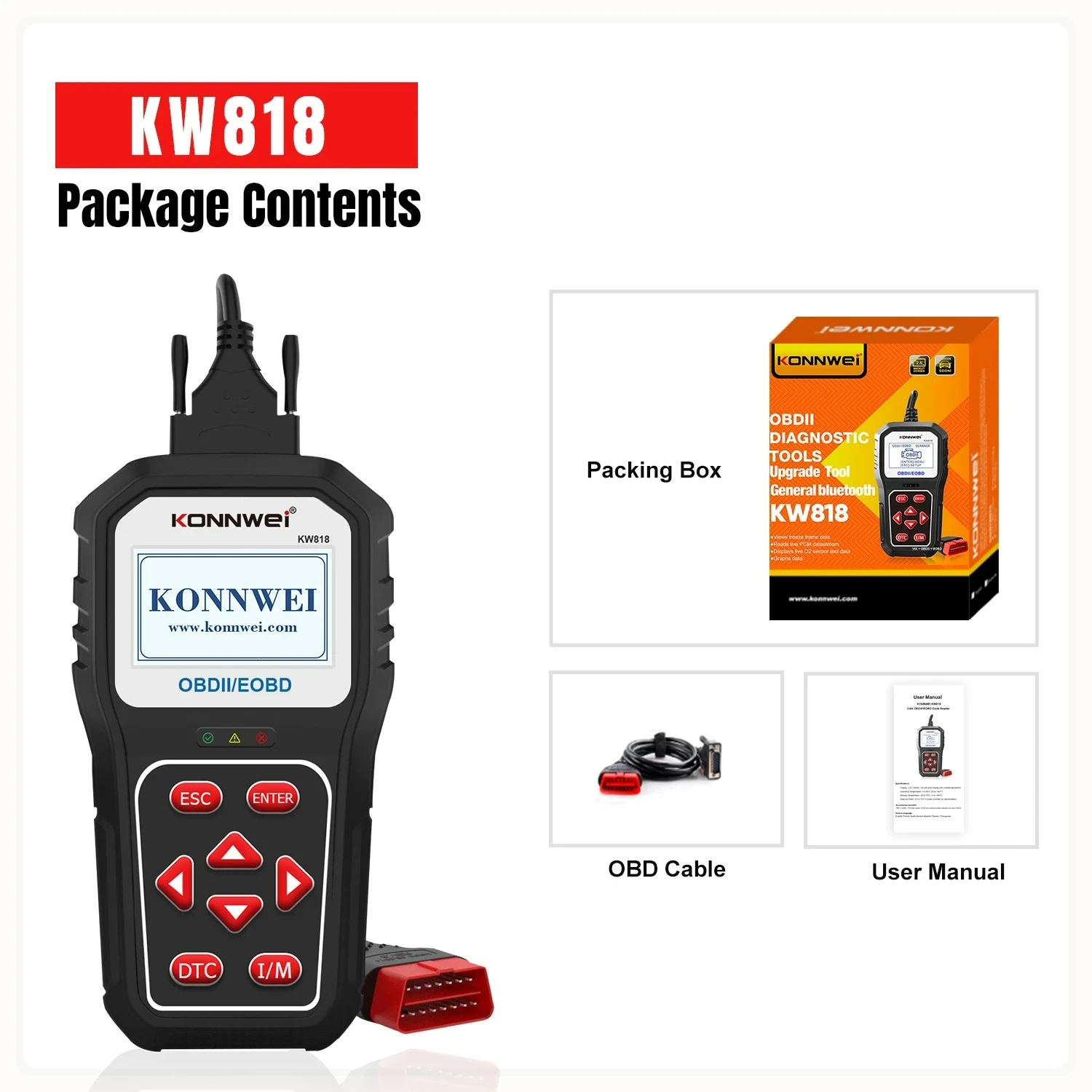 818 Konnwei Obd 2 C… - image