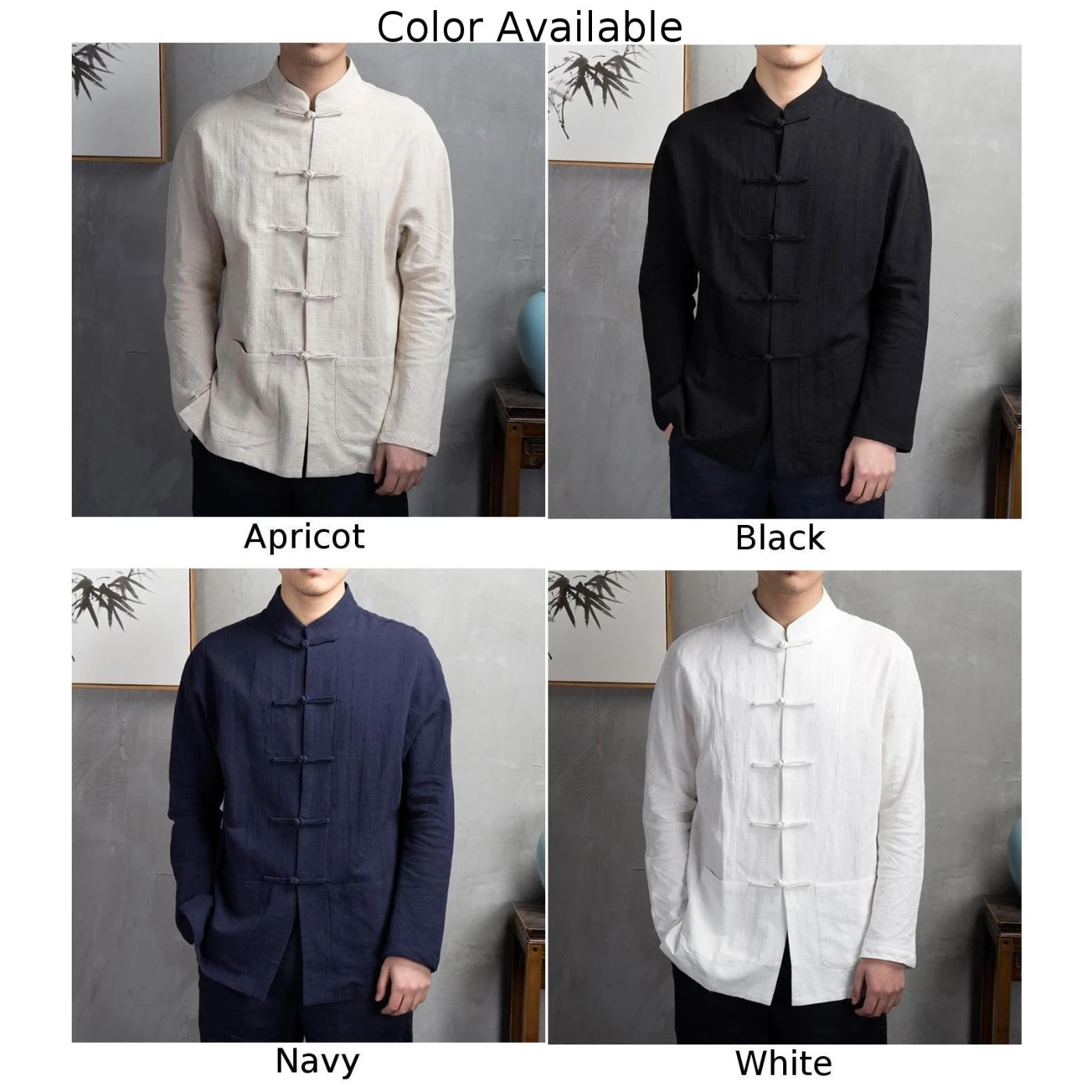 Men Chinese Style Shirts Traditional Kung Fu Tai Chi Cotton Linen Tang Suit Uniform Shirt Soft-Blouses Male Comfortable Clothing