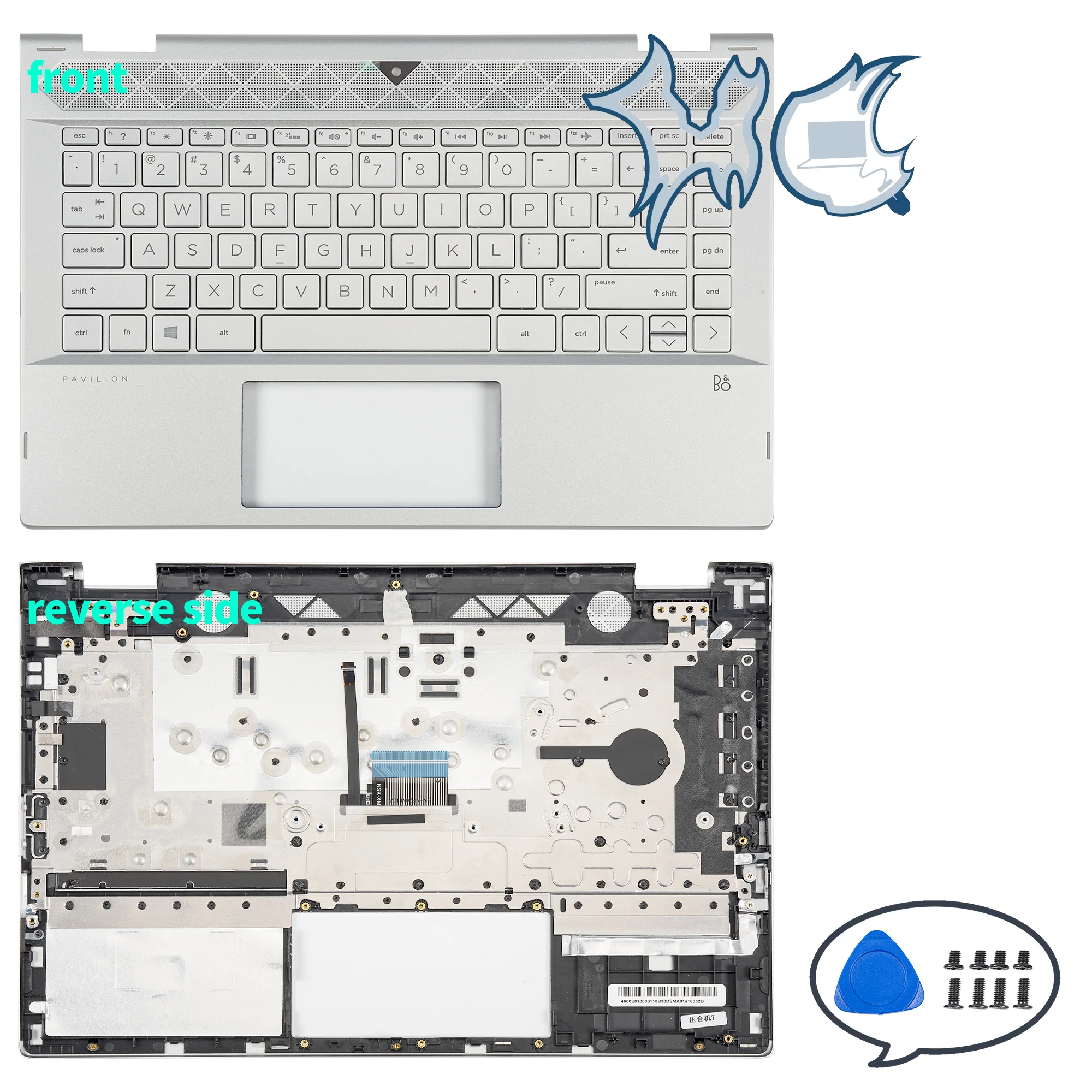 Imagem -04 - com Teclado para Pavilion Notebook Parts Preto Prata Gold Edge Substituição 14 X360 14-cd 14-cd1055cl Tpn-w131 Novo Case