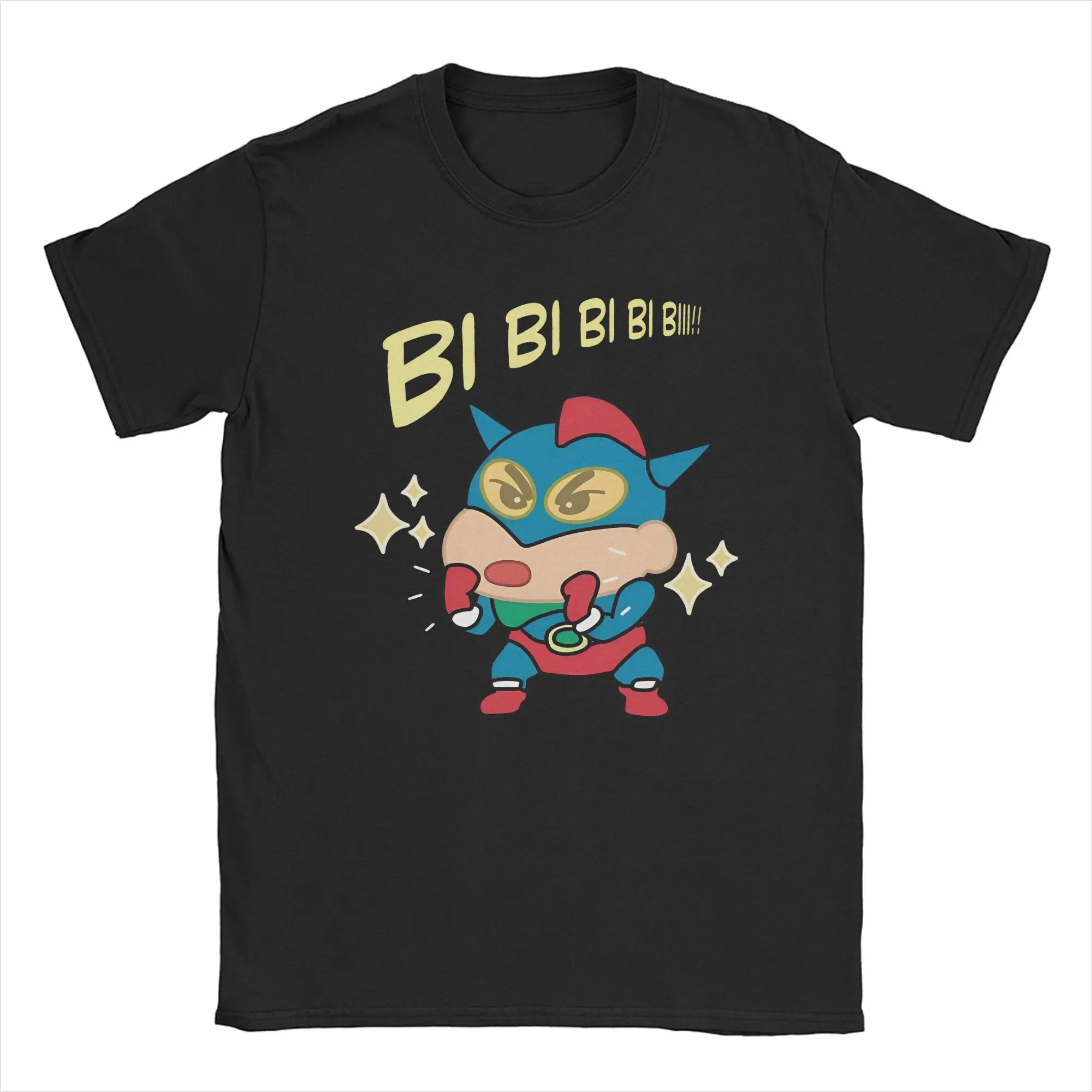 Camisetas para hombre, disfraz de Ultrahéroe, Crayon Shin-chan, camisetas Vintage de algodón, camisetas divertidas y bonitas de manga corta, regalo Merch de cuello redondo