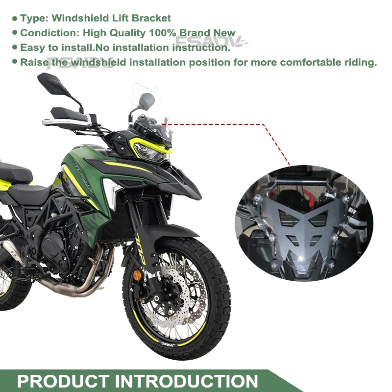 For Benelli TRK702X TRK702 TRK 702X 702 X 2022 - 2024 Accessories Windshield Lift Bracket Windscreen Lifting Up Wind Deflector